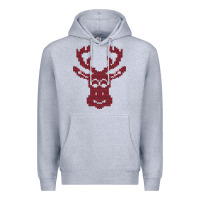 Heather Grey Christmas Deer Ugly Premium Hoodie - Bettercallsaul