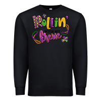 Black rollin' with my krewe mardi gras Premium Sweatshirt - LillyAllenDesigns