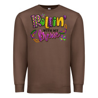 Chestnut rollin' with my krewe mardi gras Premium Sweatshirt - LillyAllenDesigns