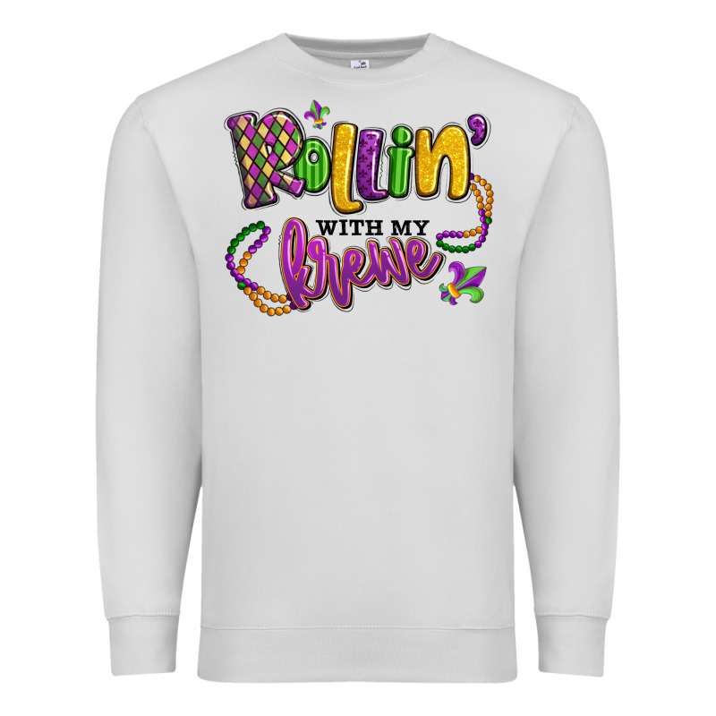 Rollin' With My Krewe Mardi Gras Premium Sweatshirt by LillyAllenDesigns | Teevron
