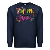 Navy rollin' with my krewe mardi gras Premium Sweatshirt - LillyAllenDesigns