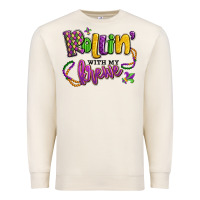 Sandshell rollin' with my krewe mardi gras Premium Sweatshirt - LillyAllenDesigns