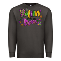 Smoke rollin' with my krewe mardi gras Premium Sweatshirt - LillyAllenDesigns