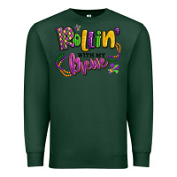 Sports Green rollin' with my krewe mardi gras Premium Sweatshirt - LillyAllenDesigns
