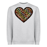 Heather Grey pride leopard heart Heavyweight Sweatshirt - JahusDesignShop
