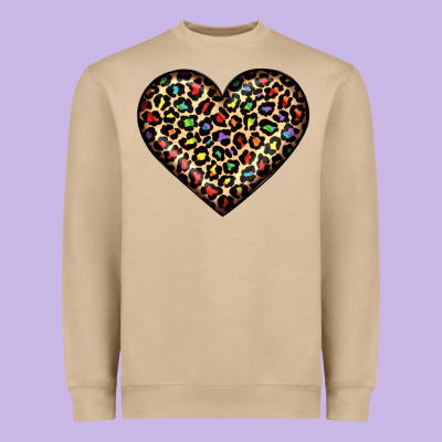 Pride Leopard Heart Heavyweight Sweatshirt Designed By Jahusdesignshop
