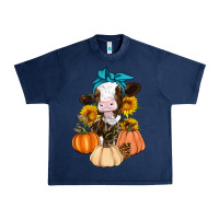 Navy Cow Fall Pumpkin Urban Heavy Tee - Artiststas