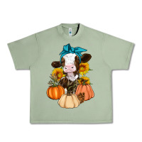 Oil Green Cow Fall Pumpkin Urban Heavy Tee - Artiststas