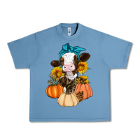 Pebble Blue Cow Fall Pumpkin Urban Heavy Tee - Artiststas