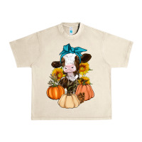 Sandshell Cow Fall Pumpkin Urban Heavy Tee - Artiststas