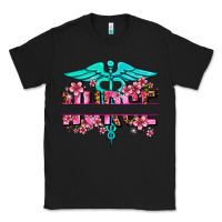 Black floral nurse preview Classic Tee - AdoDesignShop