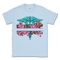 Dusty Blue floral nurse preview Classic Tee - AdoDesignShop