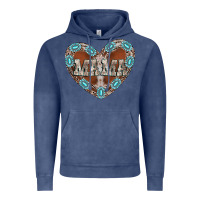 Vintage Denim mama heart cowhide Vintage Hoodie - CowhideDigitalArt