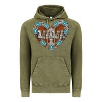 Vintage Olive mama heart cowhide Vintage Hoodie - CowhideDigitalArt