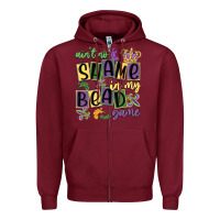 Burgundy ain't no shame in my bead game Zipper Hoodie - MaliasSmallBusiness