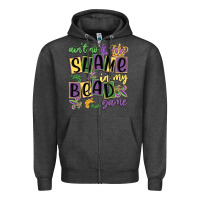 Charcoal Heather ain't no shame in my bead game Zipper Hoodie - MaliasSmallBusiness