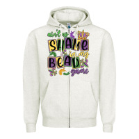 Oatmeal Heather ain't no shame in my bead game Zipper Hoodie - MaliasSmallBusiness
