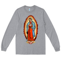 Heather Grey our new lady of guadalupe Long Sleeve Tee - BarkalooDesign