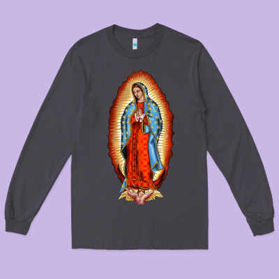 Our New Lady Of Guadalupe Long Sleeve Tee Designed By Barkaloodesign