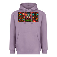 Lavender Chingona Sugar Skull License Plate Heavyweight Hoodie - BundleAndBundleShop