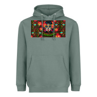 Sage Chingona Sugar Skull License Plate Heavyweight Hoodie - BundleAndBundleShop
