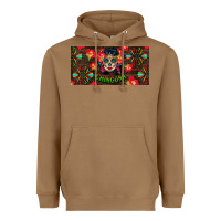 Toasted Coconut Chingona Sugar Skull License Plate Heavyweight Hoodie - BundleAndBundleShop