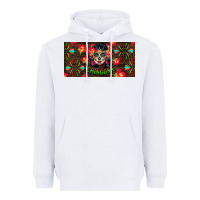 White Chingona Sugar Skull License Plate Heavyweight Hoodie - BundleAndBundleShop