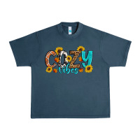 Midnight Navy Cozy Vibes Fall Sunflowers Urban Heavy Tee - Artiststas