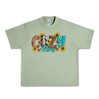 Oil Green Cozy Vibes Fall Sunflowers Urban Heavy Tee - Artiststas