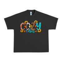 Pigment Black Cozy Vibes Fall Sunflowers Urban Heavy Tee - Artiststas