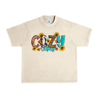 Sandshell Cozy Vibes Fall Sunflowers Urban Heavy Tee - Artiststas