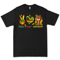 Black peace love juneteenth Premium Tee - texasbilliewilder