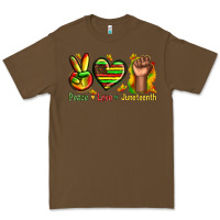 Cacao peace love juneteenth Premium Tee - texasbilliewilder