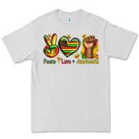Dove Grey peace love juneteenth Premium Tee - texasbilliewilder