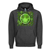 Charcoal Heather checkered st. patrick's day Zipper Hoodie - MaliasSmallBusiness