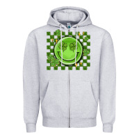 Heather Grey checkered st. patrick's day Zipper Hoodie - MaliasSmallBusiness