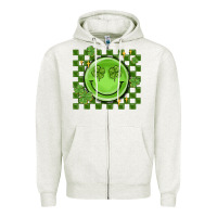 Oatmeal Heather checkered st. patrick's day Zipper Hoodie - MaliasSmallBusiness