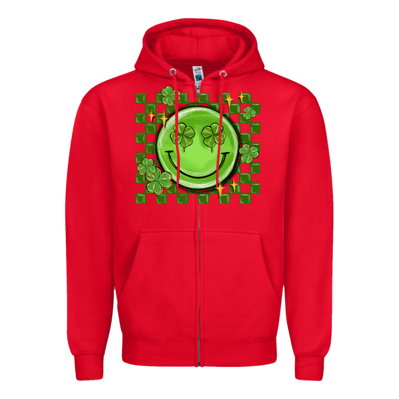 Checkered St. Patrick's Day Zipper Hoodie by MaliasSmallBusiness | Teevron