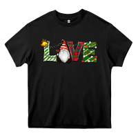 Black Christmas Love Gnome Heavy Core Tee - RanaPortraitStore