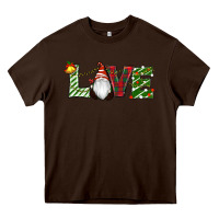 Chocolate Brown Christmas Love Gnome Heavy Core Tee - RanaPortraitStore