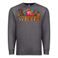 Charcoal Heather cowgirl Premium Sweatshirt - LillyAllenDesigns