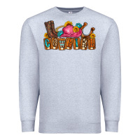 Heather Grey cowgirl Premium Sweatshirt - LillyAllenDesigns