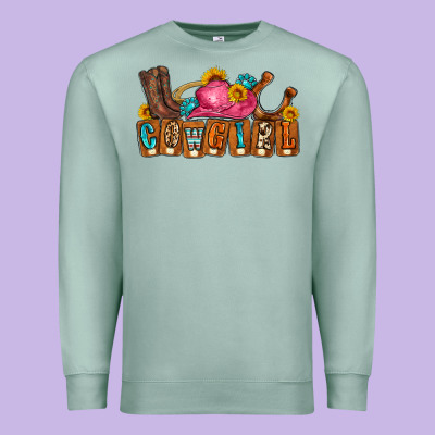 Cowgirl Premium Sweatshirt Designed By Lillyallendesigns