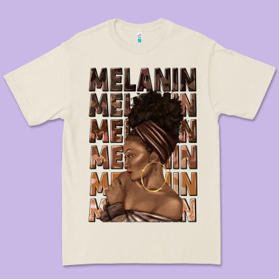 Premium Tee melanin melanin melanin with afro girl