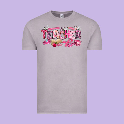Breast Cancer Teacher Vintage Tee Designed By Artiststas