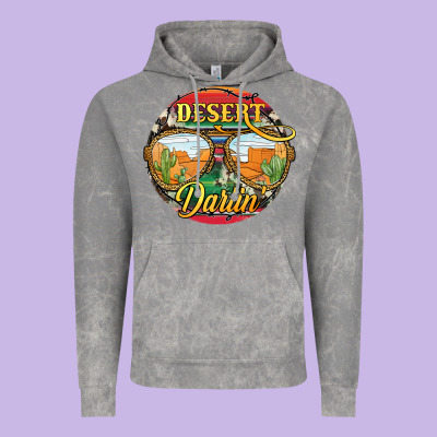 Desert Darlin' Sunglassess Vintage Hoodie Designed By Jahusdesignshop