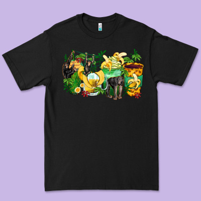 Monkey Coffee Cups Premium Tee Designed By Zillion Design Studio
