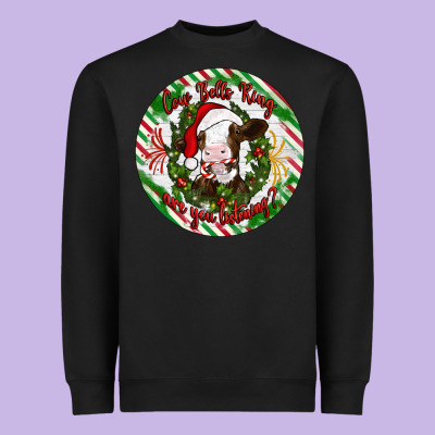 Christmas Cow Bells Ring Are You Listening Heavyweight Sweatshirt Designed By Artiststas
