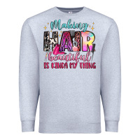 Heather Grey making hair beautiful is kinda my thing Premium Sweatshirt - LillyAllenDesigns