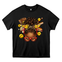 Black softball afro messy bun Heavy Core Tee - texasbilliewilder